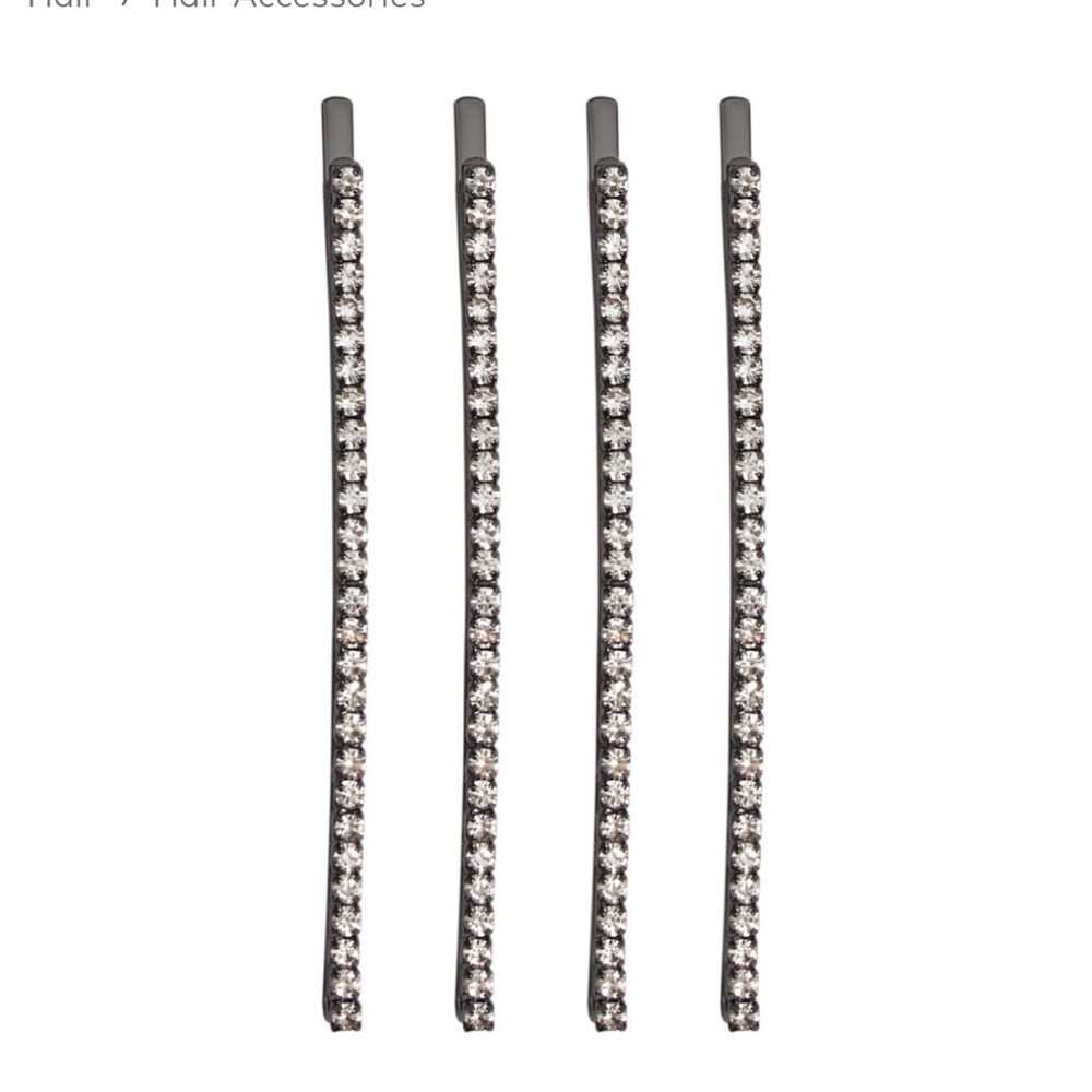Kitsch Silver Rhinestone Hair Pins - Picture 2 of 4